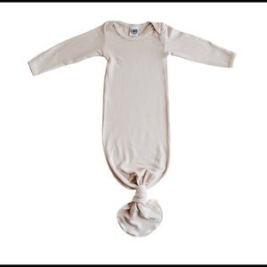 KNOTTED GOWN & HAT - IVORY RIB